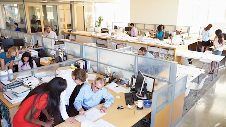 Busy Office Cubicles AdobeStock 60829584