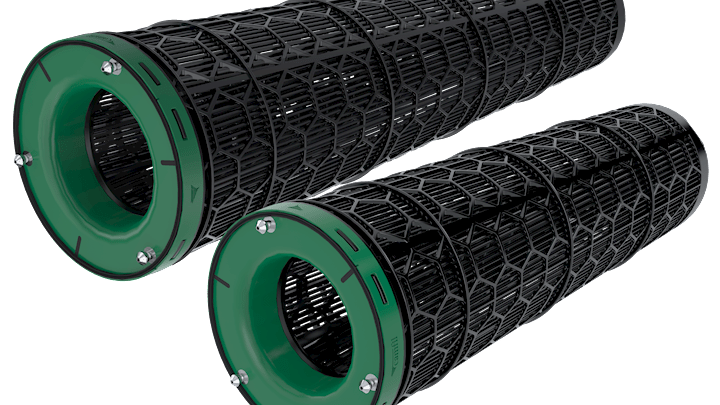 Zwei konische Zylinder CamCarb XG Aktivkohlefilter.