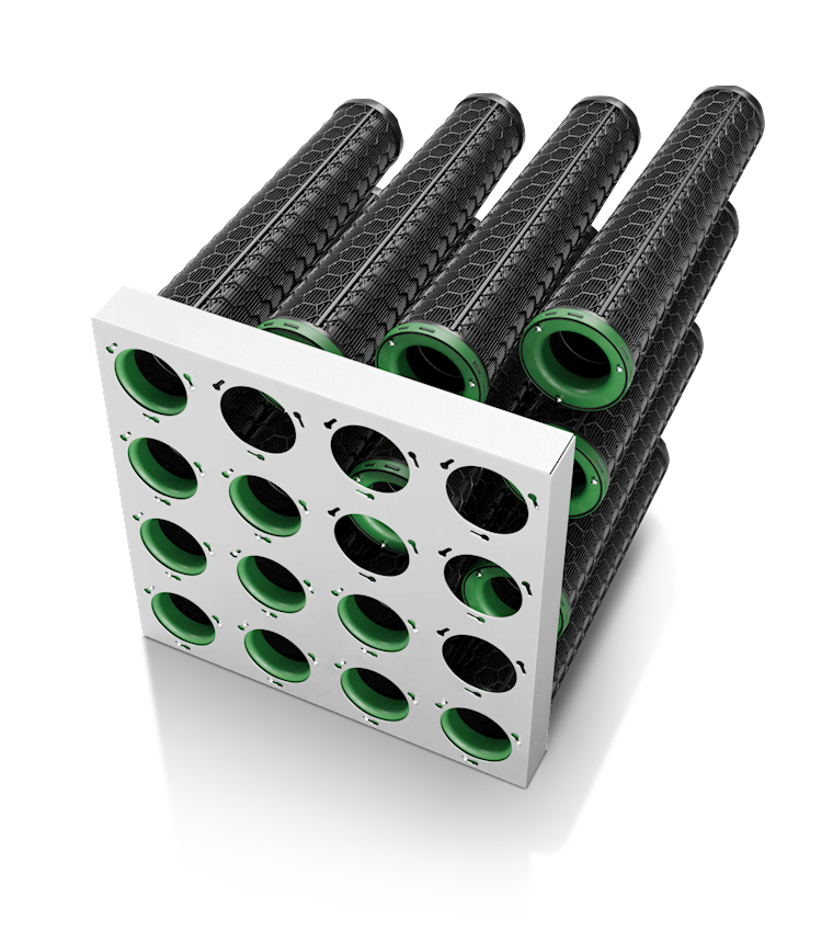 CamCarb XG Aktivkohlefilter Zylinder in Einbaurahmen