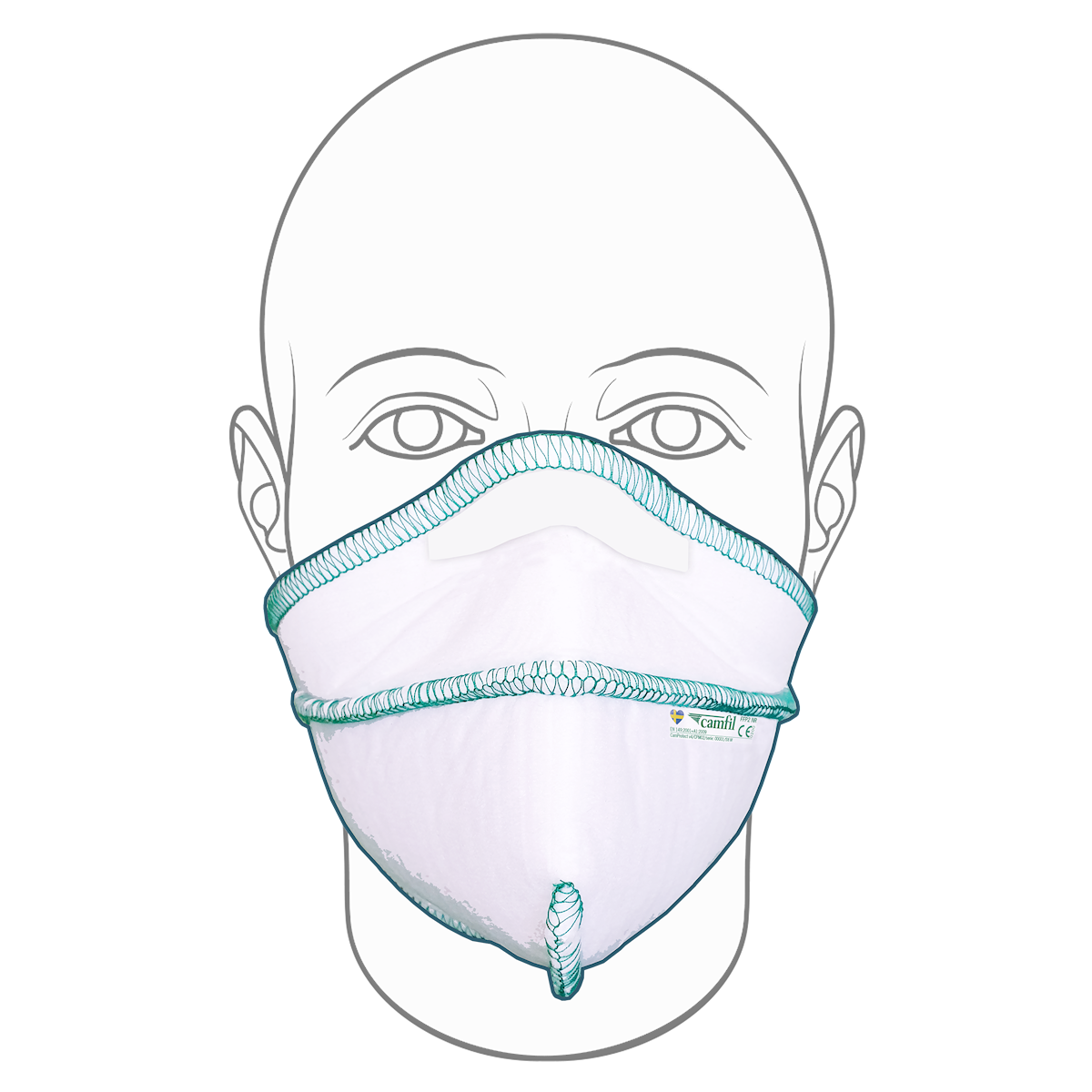 Camprotect andningsskydd med CE-märkning framifrån