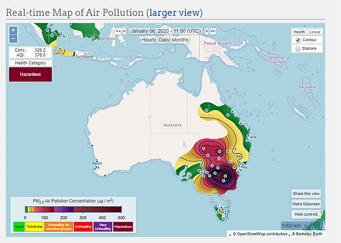 Berkely Earth Australia pollution