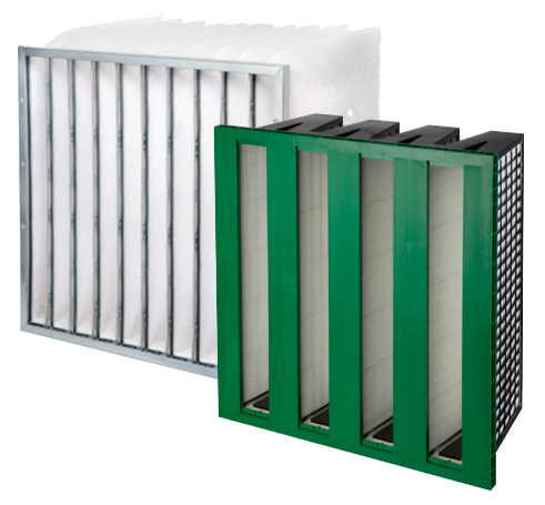 A pocket filter (bag filter) and pleated filter