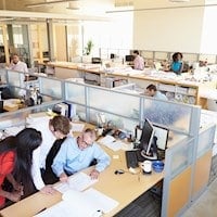 Busy Office Cubicles AdobeStock 60829584
