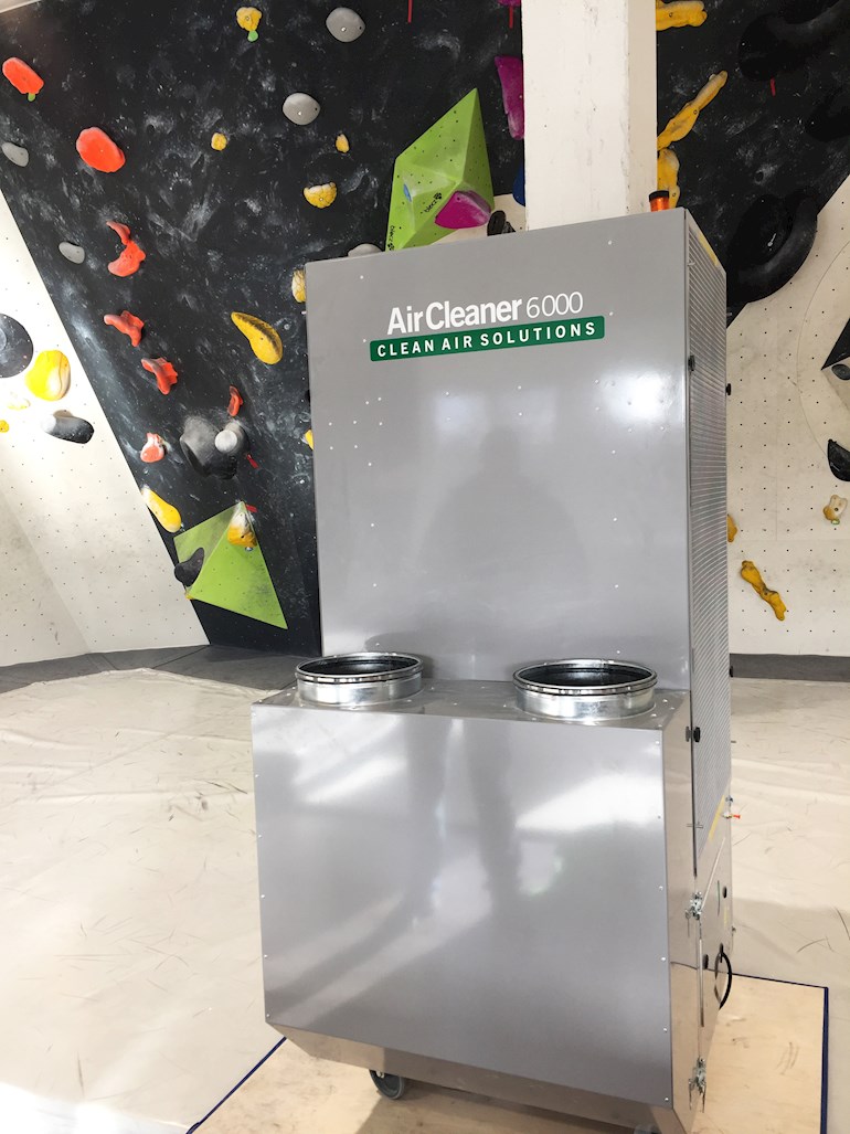 Purificatore aria, palestra; palestra di arrampicata