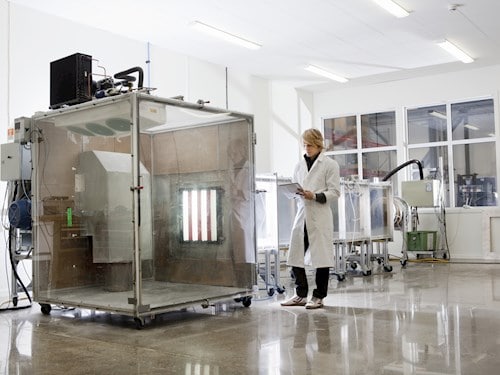 Laboratory N man white lab coat