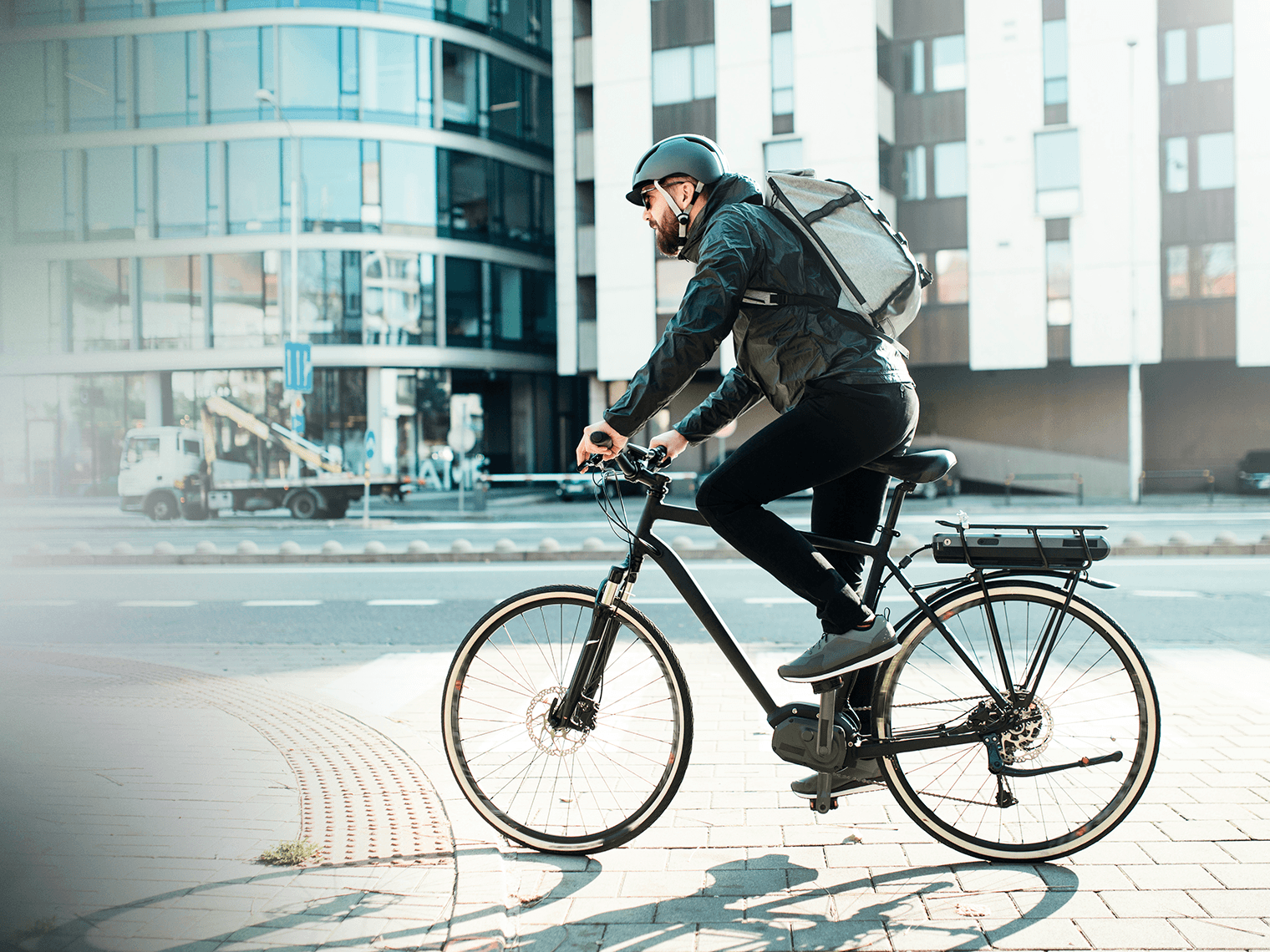 Man in biking outdoors