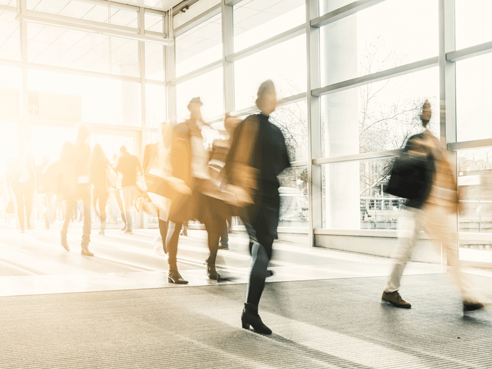 People walking in an indoor public space