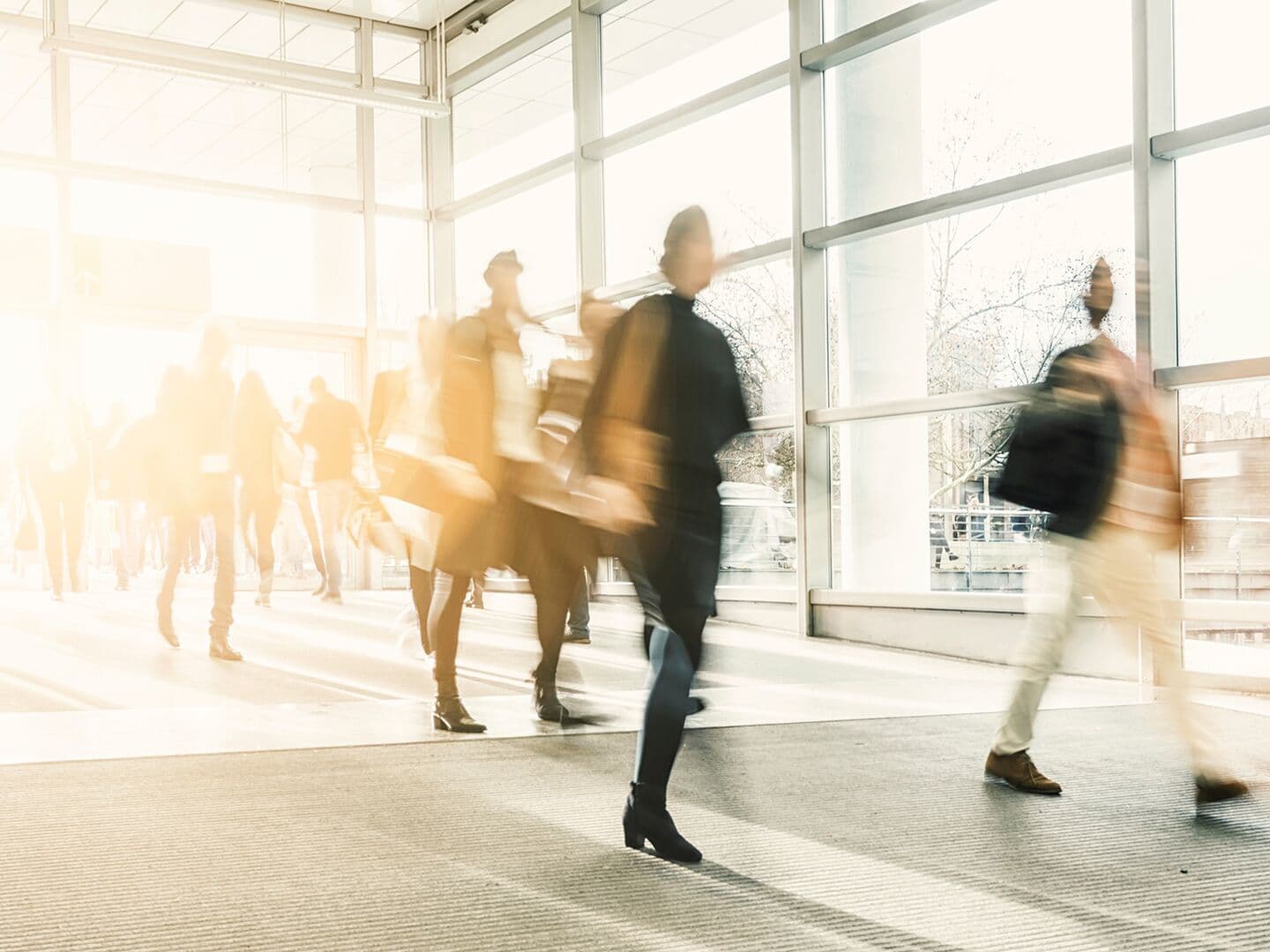 People walking in an indoor public space