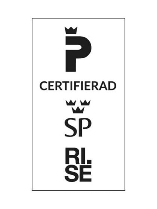 P märke SP Stående