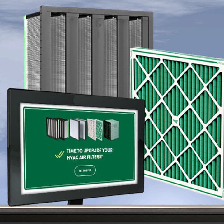 Banner for air filter selection tool