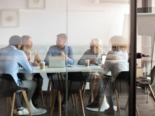 Meeting in the conference room