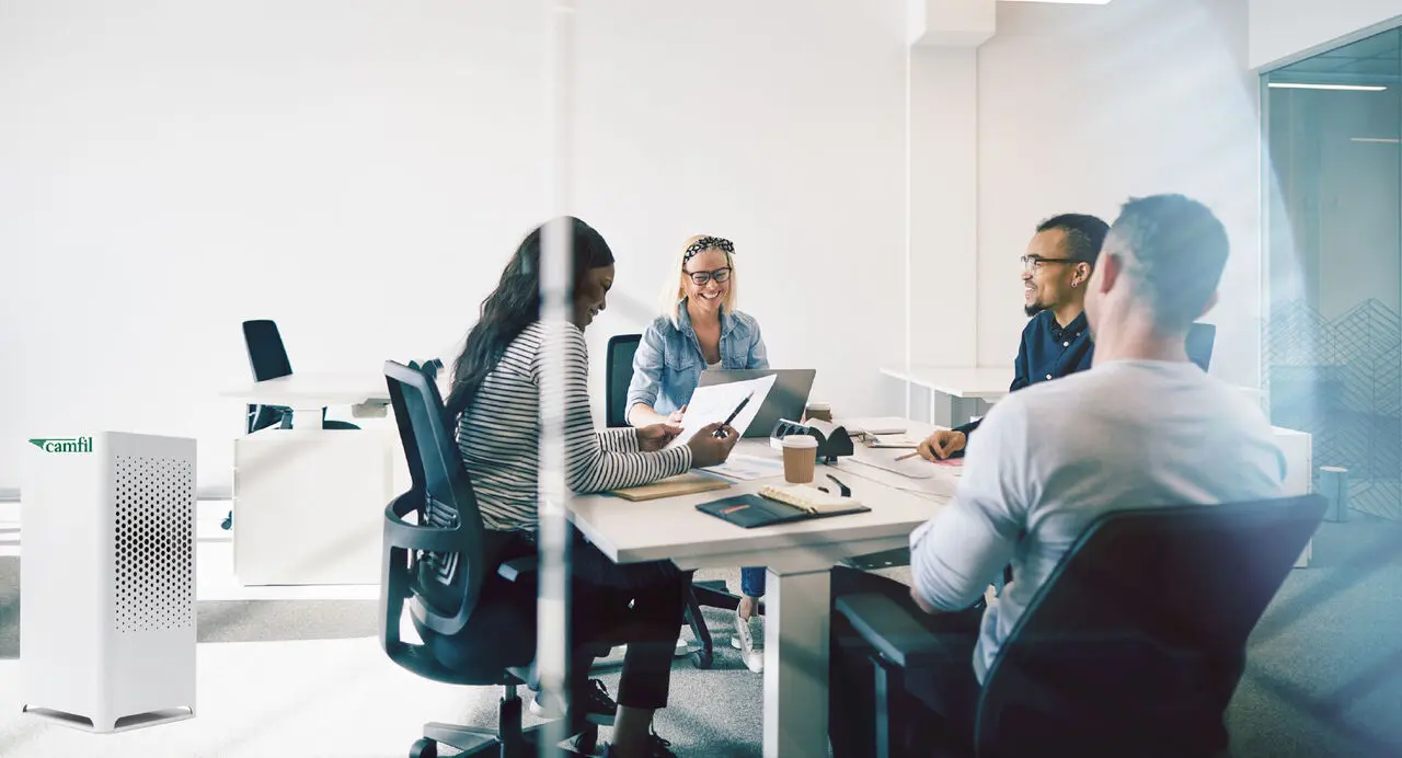 meeting room with a air purifier