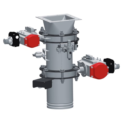 Dual Valve Staubaustragsystem für industrielle Absauganlagen und sicheres Containment