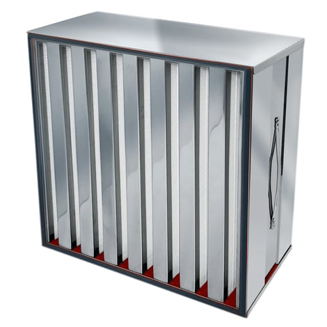 h13, h14 filter for applications requiring very high airflow ensuring GMP (good manufacturing practices).