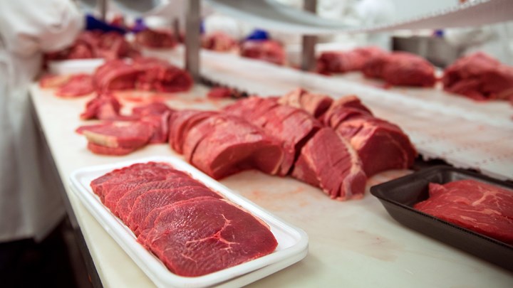 Meats of all types raw before it is packaged and shipped to stores and restaurant