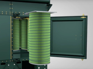 Large service doors for easy filter change on a Gold Series X-Flo dust collector.