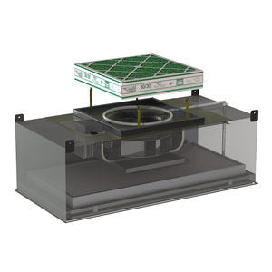 Fan powered shop hepa filter units